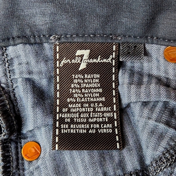 7 For All Mankind Gwenevere Stretch Grey Jeggings/Skinny Pants, Size 27 ~ GUC - Picture 12 of 13